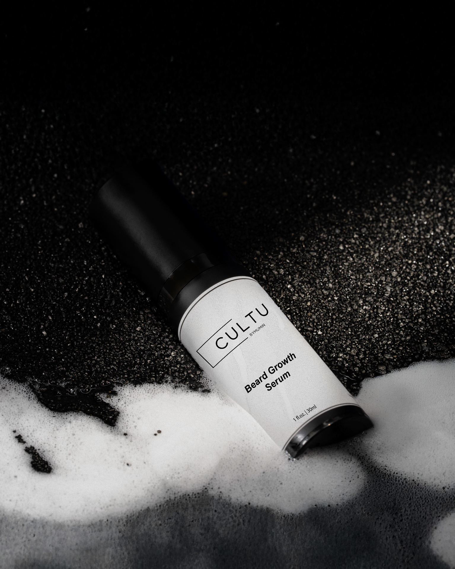 Cultu Beard Growth Serum in black sand